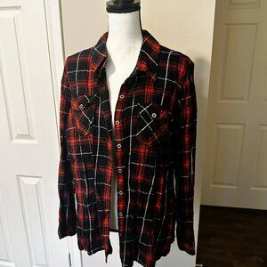 Dressbarn light weight flannel plaid shirt - Size 1X